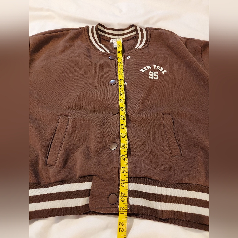 Better Togerher New York 95 Chocolate Brown Knit Bomber Jacket - Picture 5 of 7